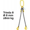 Reťazový záves, oko-2 hák, skracovač, Nosnosť 2800/2000 kg, G8-8, Certifikát, ČŽ 2800 / 2000 kg 2,5 m Čierna