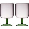 Vinné poháre Torino 300 ml ružovo-zelené 2 ks