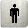 Accept Piktogram „WC muži“ (80 × 80 mm) (strieborná tabuľka – čierna tlač bez rámčeka)