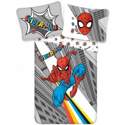 Jerry Fabrics bavlna obliečky Spiderman Marvel sivé 140x200 70x90