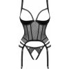 Korzet Obsessive Lanelia corset - výpredaj Farba: Čierna, Veľkosť: XS/S