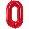 PartyDeco Fóliový balón číslo 0 červený 86cm