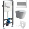 Mereo WC set - Smart flush rimless WC hranaté, modul pre sadrokartón, hranaté tlačidlo biela/chróm MM02NSETRT330