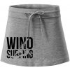 Windsurfing nápis športová sukne two in one tmavosivý melír