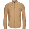 Polo Ralph Lauren Košele s dlhým rukávom CHEMISE AJUSTEE COL BOUTONNE EN POLO FEATHERWEIGHT Béžová