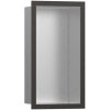 Hansgrohe XtraStoris Individuálna zapustená polica 30x15x10 cm, brúsená nerezová oceľ/čierny chróm 56094340