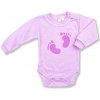 BABY´S WEAR Detské body Baby stopy ružové