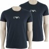 Armani Emporio Armani Pánske tričká s krátkym rukávom Crew-Neck Cotton Stretch 111267-CC715 2 Pack,XL, 27435 Modrá