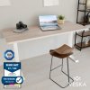 VESKA Výškovo nastaviteľný stôl (140 x 70 cm) - Sit & Stand Desk - Kancelársky stôl s elektrickým nastavením výšky s dotykovou obrazovkou a oceľovými nohami - biely/dub