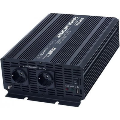 Carspa CAR2KU-12 12V/230V+USB 2000W, modifikovaná sínusovka