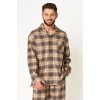 Pánske flanelové pyžamo Key MNS 402 B24 - Hnedá / XL