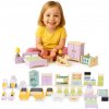 MULTISTORE ECOTOYS Drevené doplnky do domčeka pre bábiky - 30 kusov