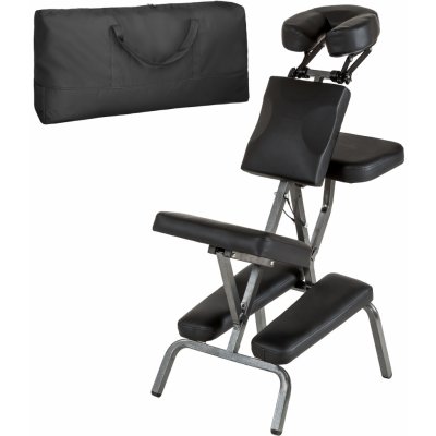 tectake 401183 masážna stolička zo syntetickej kože - čierna