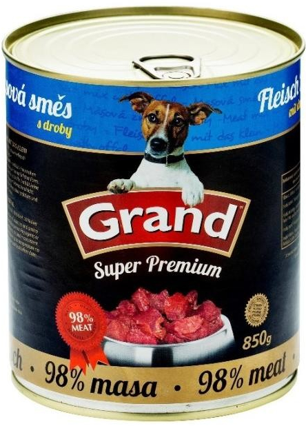 Grand Super Premium Adult mäsová zmes s drobkami 850 g