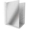 Mexen Kioto L, sprchová zástena Walk-In 80 x 200 cm, 8mm sklo vzor zrkadlo, biely profil, 800-080-103-20-50