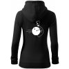 Koule vs kolka - Mikina dámska trendy zipper s kapucňou - S ( Čierna )