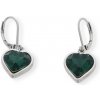 Ewena náušnice srdiečko z chirurgickej ocele SD755, zelené
