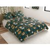 Textilomanie bavlna obliečky CATTAMI POLY tmavozelené 70x90 140x220