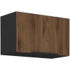 Horná výklopná kuchynská skrinka Monza, 60 cm, orech/čierna