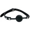 Čierny silikónový guľový roubík s nastaviteľnými popruhmi