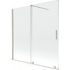 Mexen Velar, 2-krídlová posuvná vaňová zástena 160 x 150 cm, 8mm číre sklo, brúsená oceľ, 896-160-000-01-97