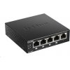 D-Link DGS-1005P 5-portový gigabitový stolový prepínač PoE+, 4 porty PoE+, rozpočet PoE 60 W