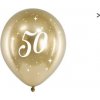 Balón 30cm, zlatý s číslom 50, 6v1