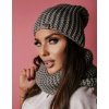 Fashionweek Dámsky zimný set čiapka + šál komin NB1027 Farba: Šedá, Veľkosť: Universal