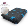 DRYBED Premium Vet Bed Hviezdy antracit + modrý 150 x 100 cm