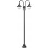 Zahradní sloupová lampa 2 ramena E27 220 cm hliník bronzová Hnědá 44209