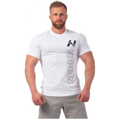Pánske tričko Nebbia Vertical Logo 293 White - M