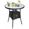Casaria 105691 Záhradný stôl Reno, polyratan 60cm čierny