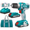 TOTAL Vŕtací skrutkovač aku, 20 V Li-ion (2x), 2000mAh, industrial TDLI2002