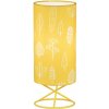 Tempo Kondela Stolná lampa, kov/žlté textilné tienidlo, AVAM