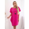 Fashionweek Dámske šaty oversize s príveskom ľahké a vzdušne K34 Farba: Ružový, Veľkosť: Universal