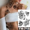 REBELULU Vodeodolné dočasné tetovačky pre ženy Fejkové tetovanie Dočasné tetovanie Flower Butterfly Eye Body Art Arm Fake Tattoo Men Women