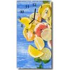 Sklenené hodiny vertikálne Kuchyňa. Farebné citrusové plody 30x60 cm