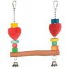 Hračka pre exoty hojdačka so zvončekmi, drevená