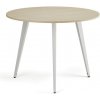 Konferenčný stôl PRIMO VIBE, priemer 100 cm, biela podnož, breza