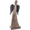 InDecor Anjel z mangového dreva s kôrovými krídlami, 11 x 6 x 32 cm