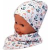 Baby Nellys Dvojvrstvová čiapka + šatka Palouček, smotanová Veľkosť: 92-98