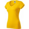 MALFINI ADLER 162 FIT V-NECK DÁMSKE BAVLNENÉ TRIČKO ŽLTÉ 04 - XS