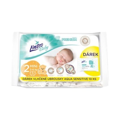 Linteo Baby Premium Mini jednorázové plienky 3-6kg 5ks + darček