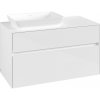 VILLEROY & BOCH Collaro závesná skrinka pod umývadlo na dosku (umývadlo vľavo), 2 zásuvky, 1000 x 500 x 548 mm, Glossy White, C11000DH
