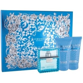 Versace Eau Fraiche Man EDT 50 ml + sprchový gél 50 ml + šampón 50 ml darčeková sada