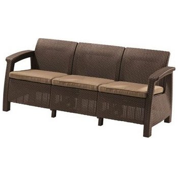 ALLIBERT POHOVKA CORFU II MAX LOVE SEAT BROWN + BEIGE