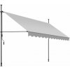 tectake 404967 upínacia markíza s ručnou kľukou, výškovo nastaviteľná - 350 x 180 cm, svetlo šedá