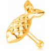 Šperky eshop - Zlatý 9K piercing do nosa - rybka so šupinkami a chvostom S2GG229.14