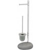 Wenko WENKO 19494100 - WC kefa PEBBLE STONE 23,5x70 cm lesk. chróm/šedá/satinovaný WE0064 + záruka 3 roky zadarmo + záruka 3 roky zadarmo