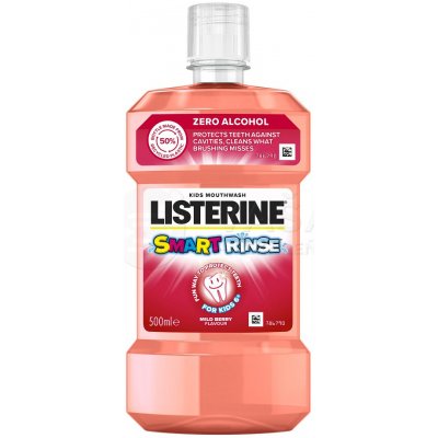 Listerine Smart Rinse 500 ml detská ústna voda mild berry